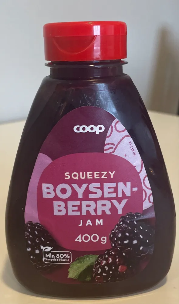 Squeezy boysenberry jam