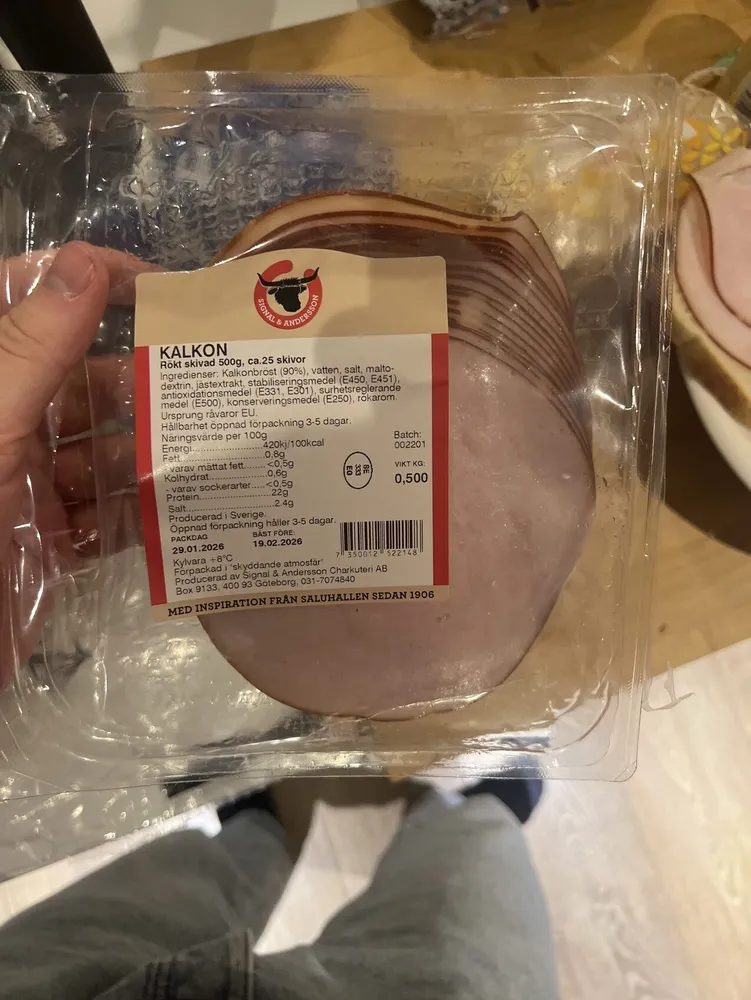 Kalkon, Rökt skivad