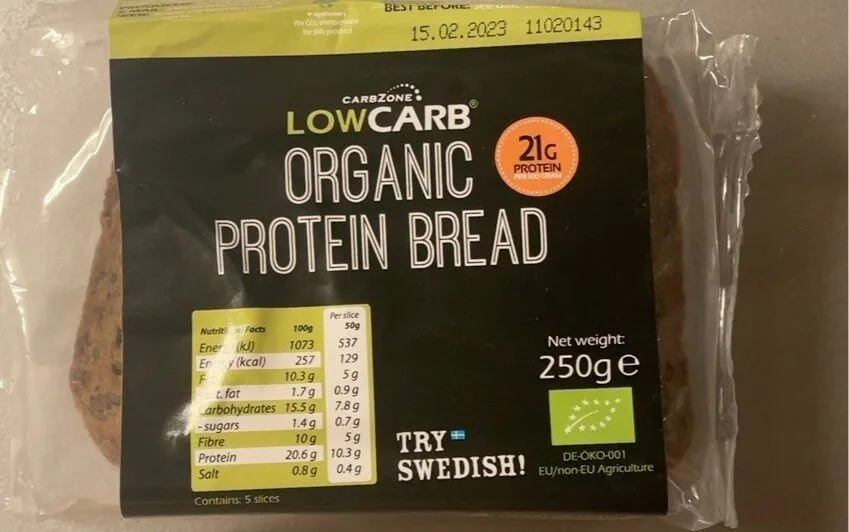 Low carb organic protein bread