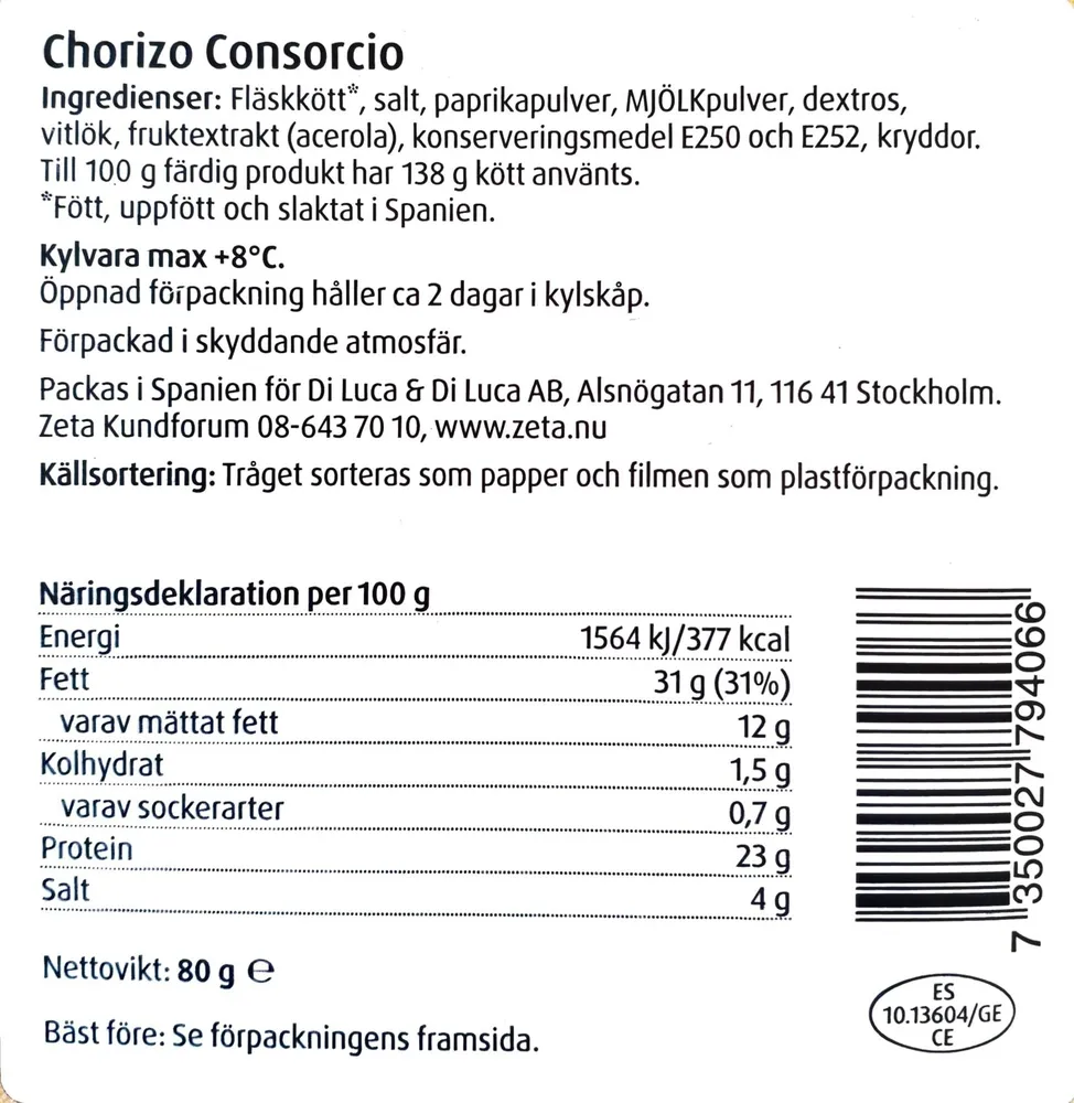 Chorizo Consorcio