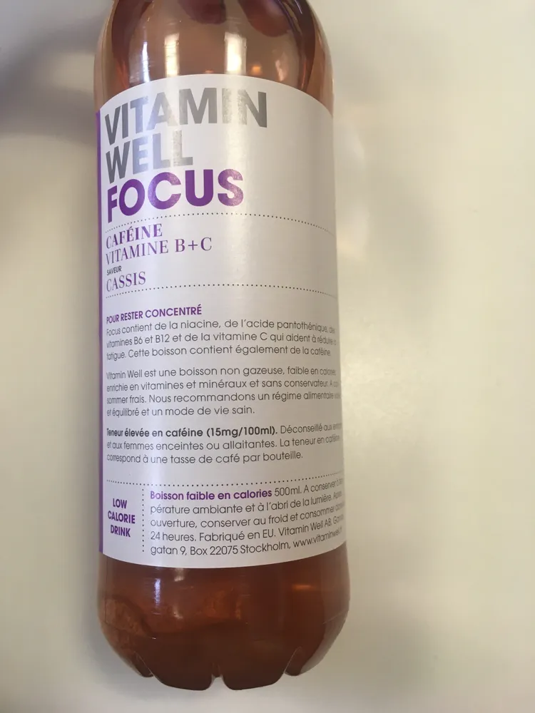 Focus Caféine Vitamine B+C saveur cassis
