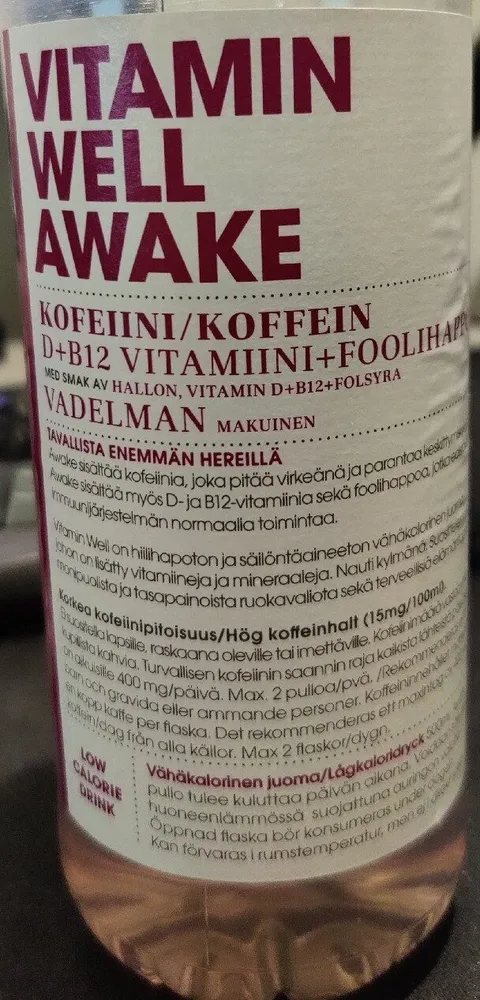 Awake - Vadelma vitamiinivesi