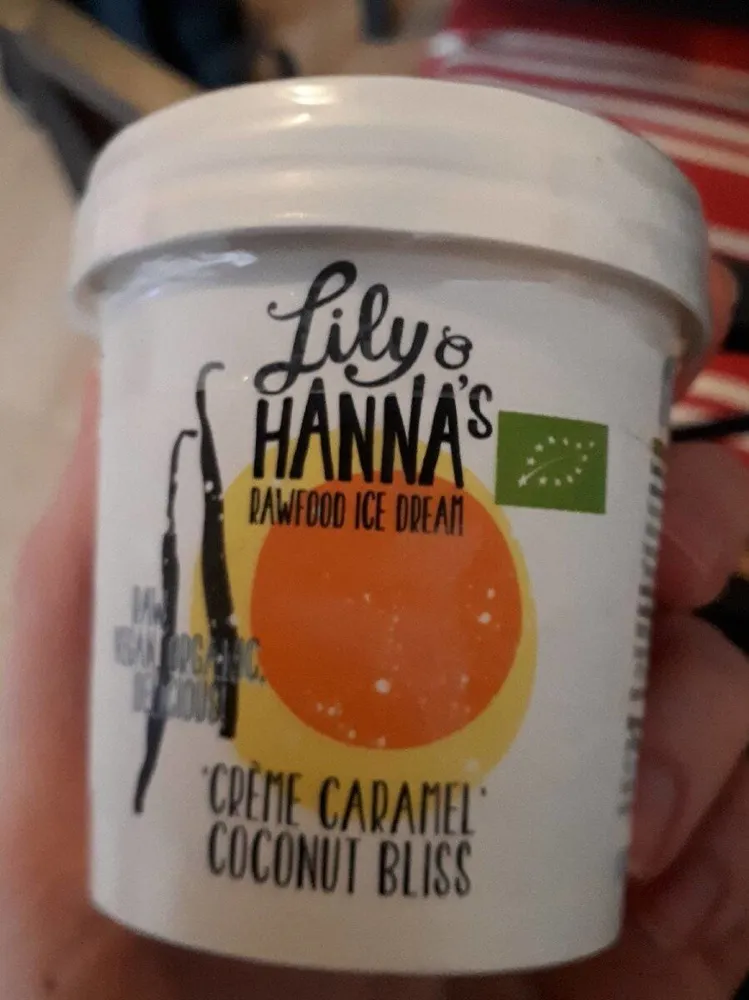 Raw food ice cream creme caramel coconut bliss