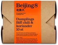 Beijing8 10 st. Dumpling Biff Chili & Koriander