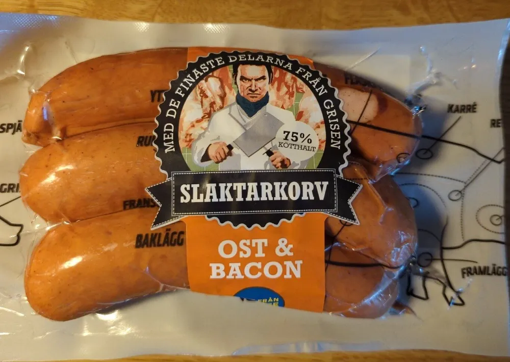 Ost och baconkorv