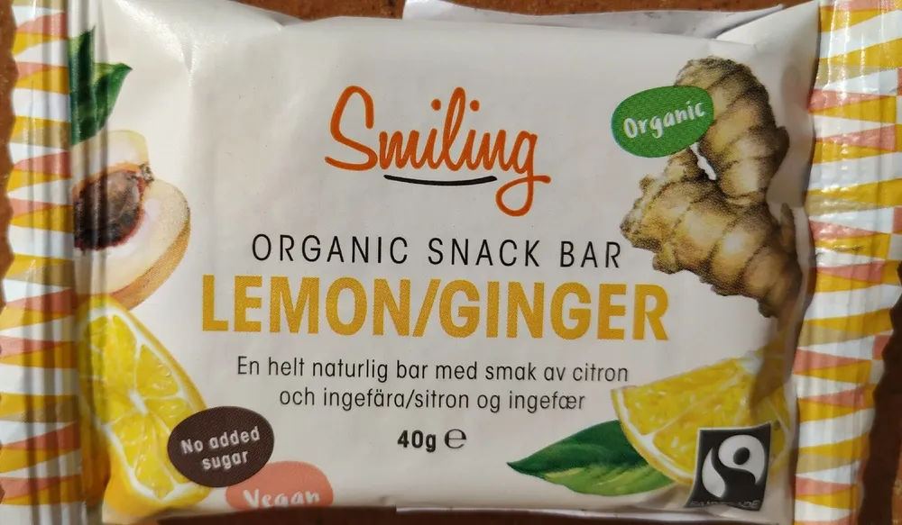 Organic snack bar       Lemon/Ginger