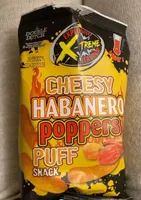 Cheesy habanero poppers puff snack