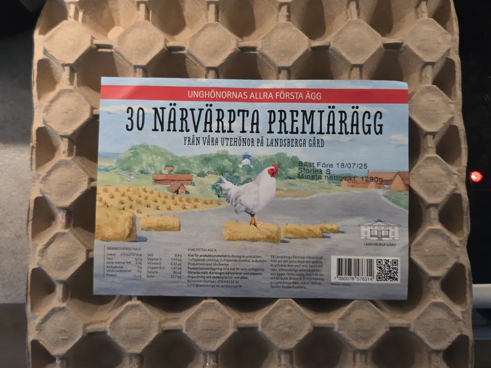30 närvärpta premiärägg