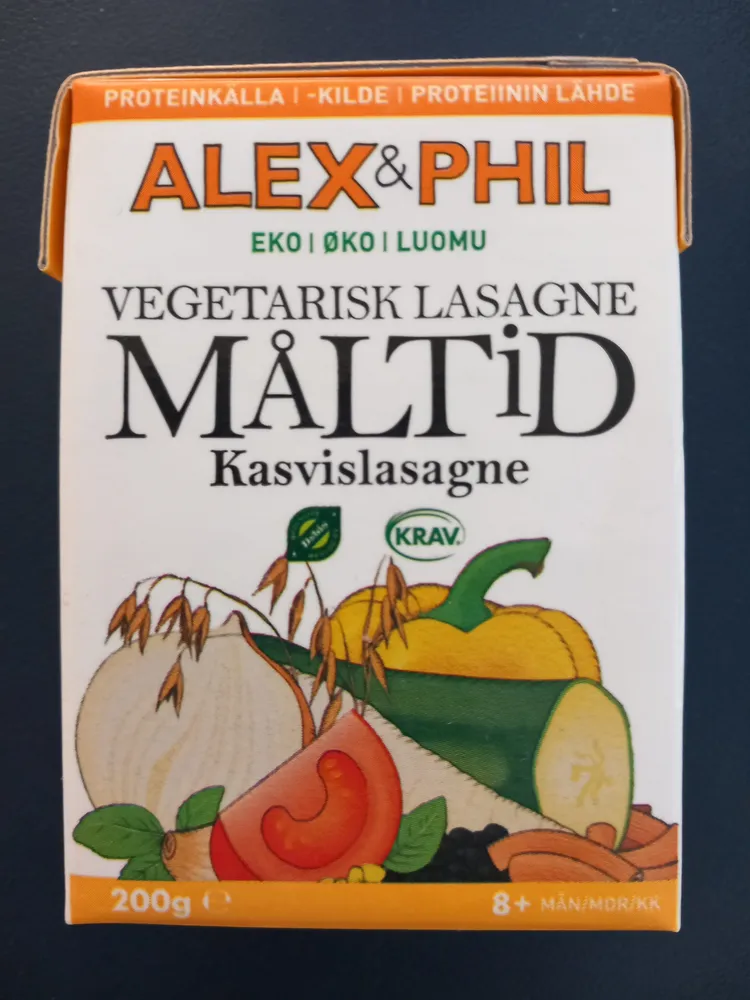 Måltid vegetarisk lasagne