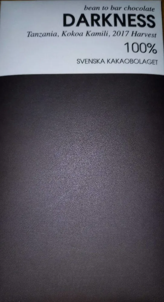 Bean to bar chocolat Darkness 100% cacao