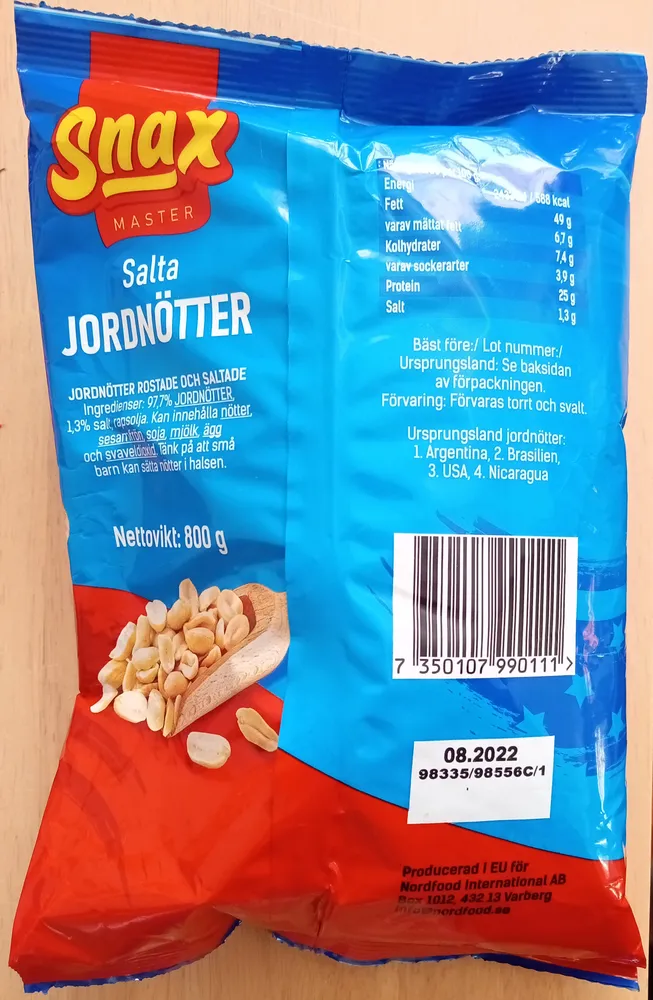 Snaxmaster Salta Jordnötter