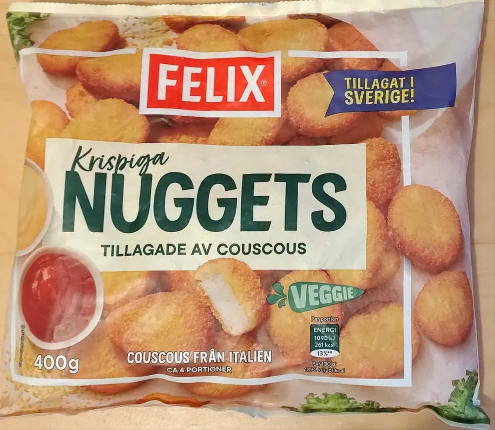 Krispiga Nuggets tillagade av couscous