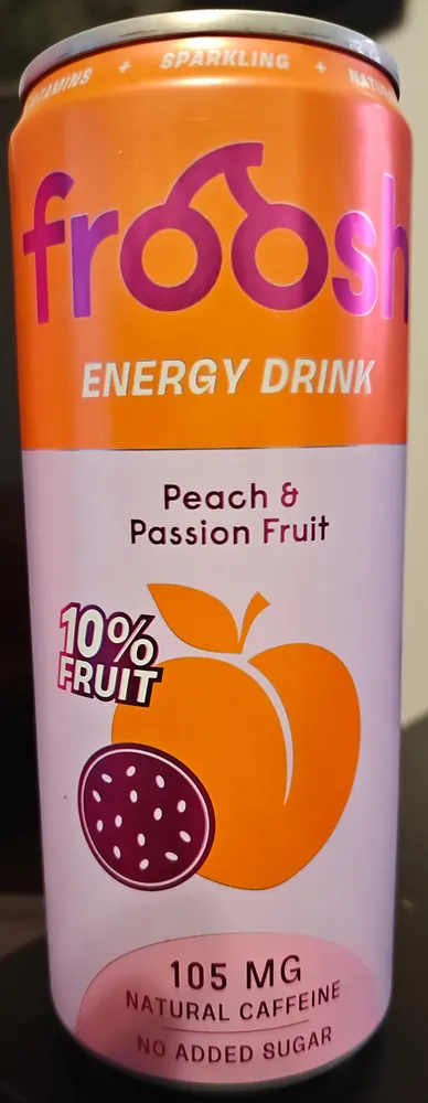 Peach & Passion fruit energy drink