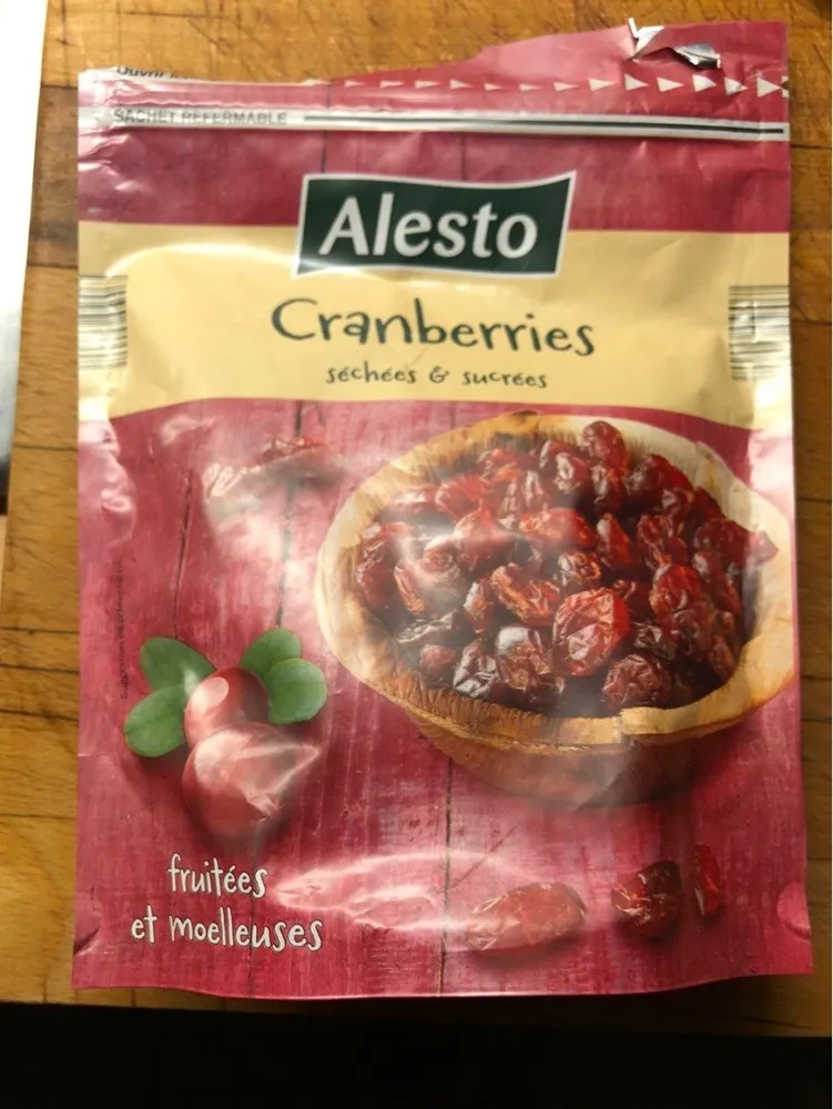 Cranberries séchées et sucrées