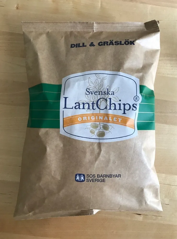 Potatischips med smak av dill & gräslök