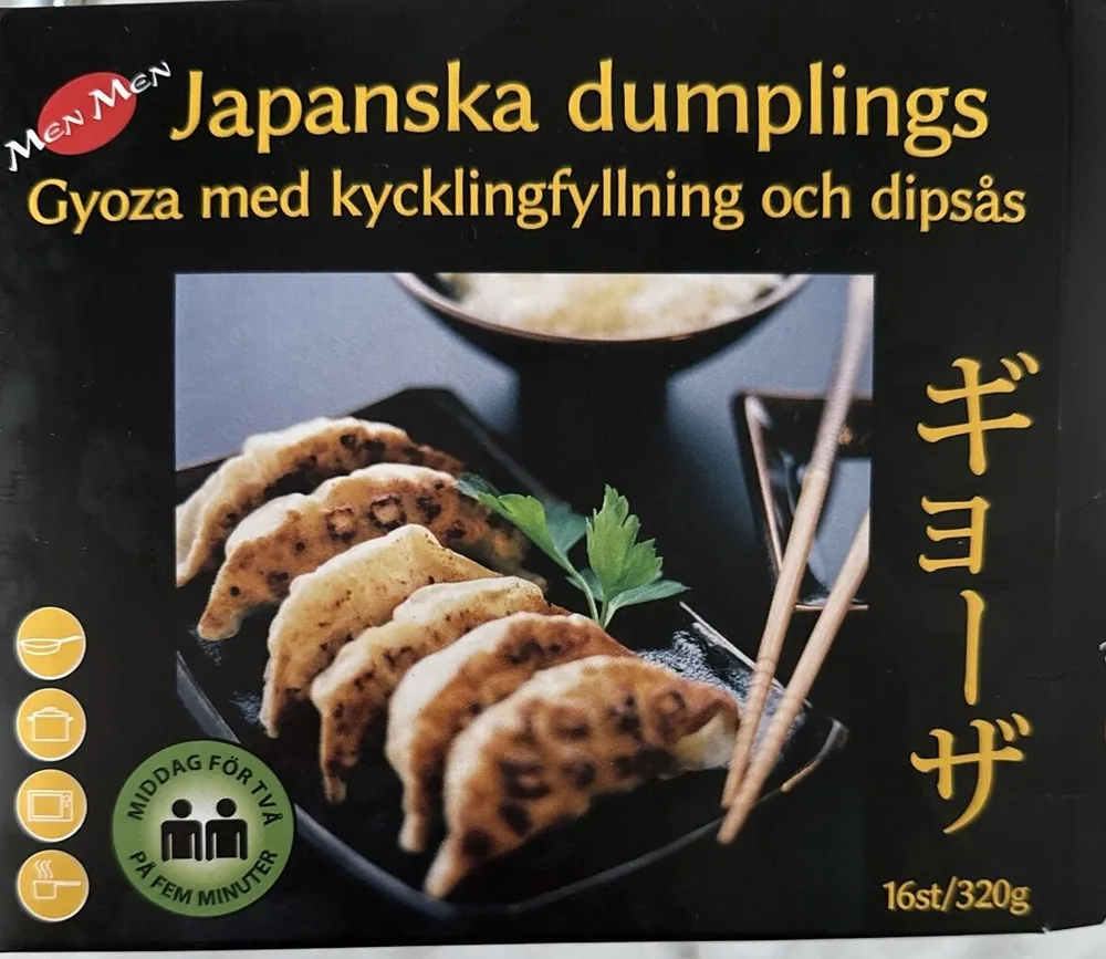 Gyoza med kycklingfyllning och dipsås