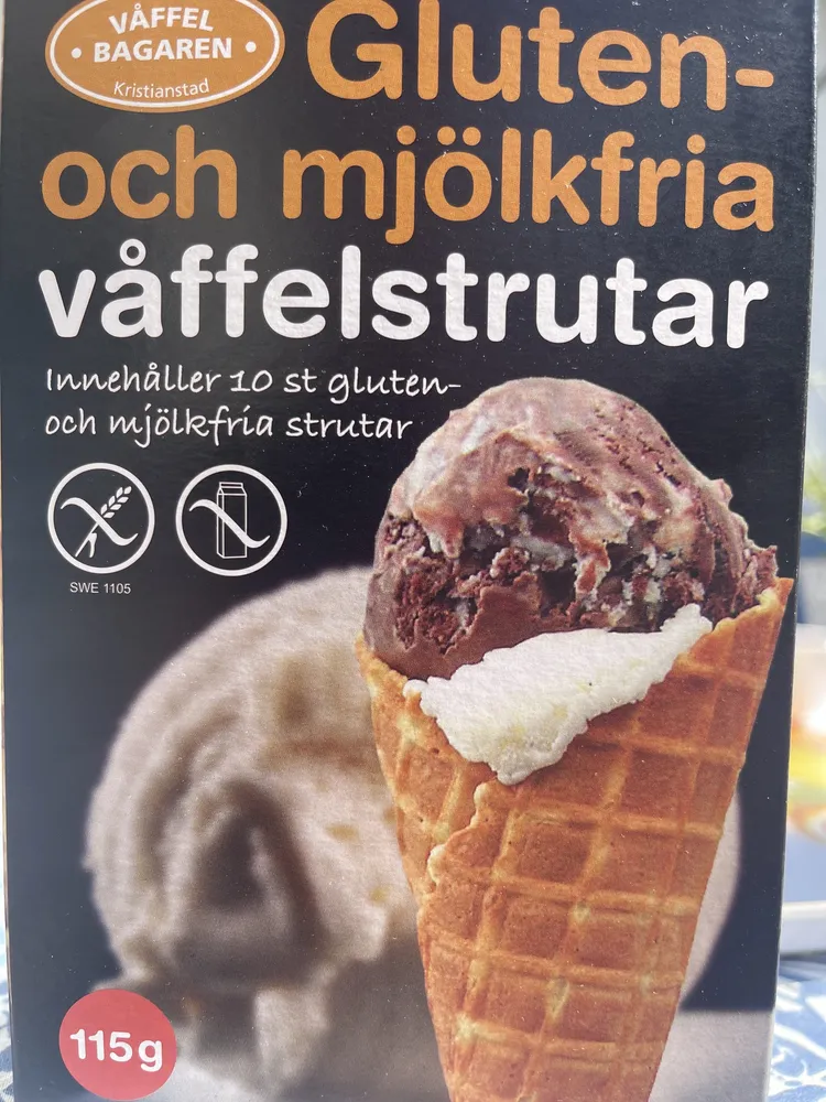 Gluten- och mjölkfria våffelstrutar