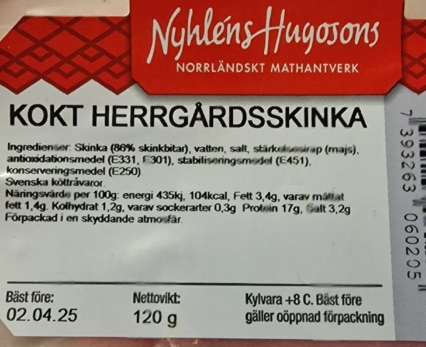 Kokta Herrgårdsskinka