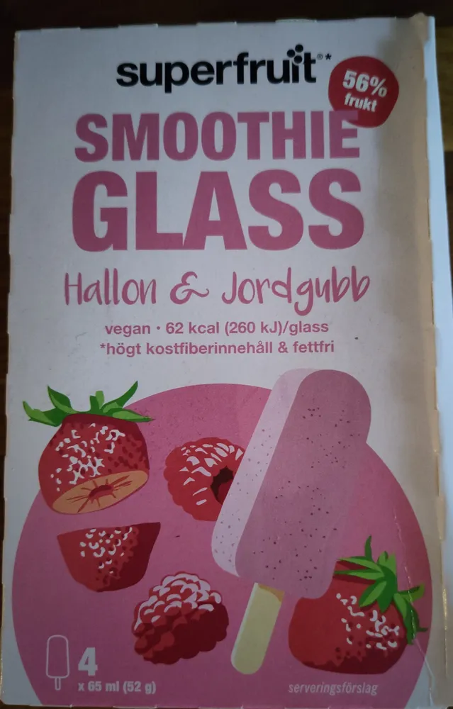 Smoothieglass hallon & jordgubb