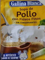 Sopa de pollo con fideos finos
