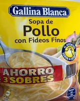 Sopa de pollo con fideos finos