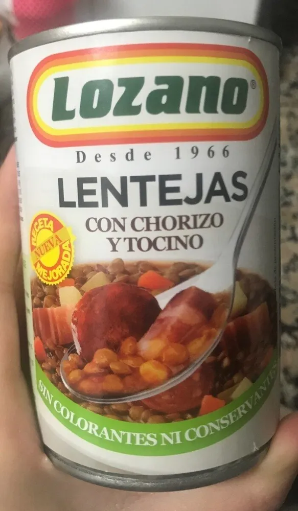 Lentejas con chorizo y tocino