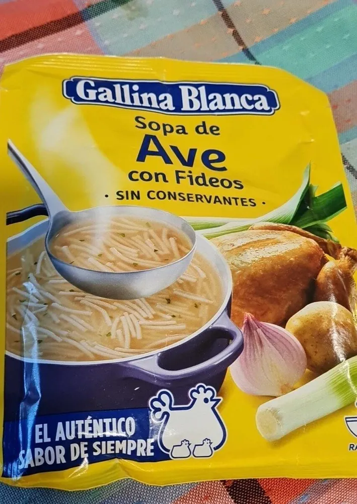 Sopa de ave con fideos