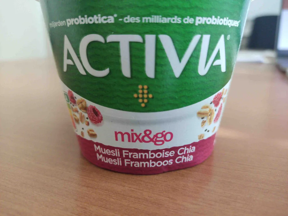 Activia mix&go muesli framboise