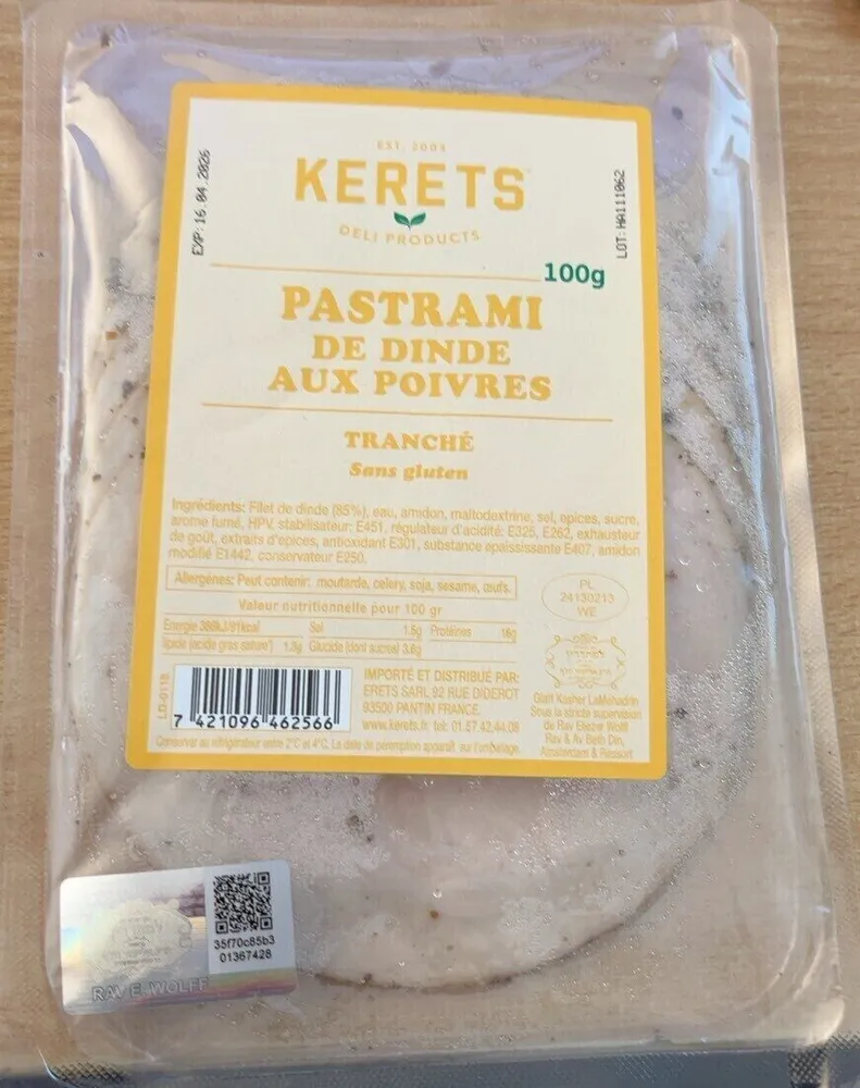 Pastrami de dinde aux poivres