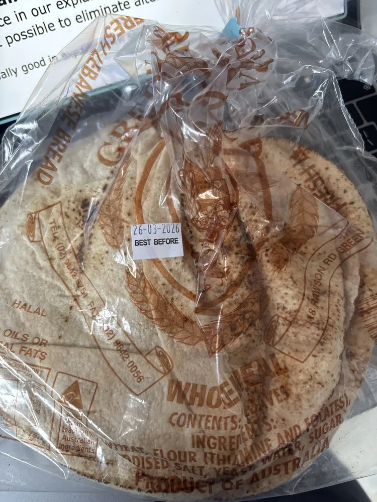Greenacre Modern Bakery Wholemeal Lebanese Bread