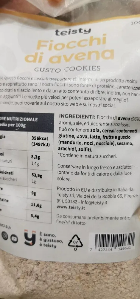 Fiocchi d avena  gusto cookies