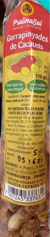 Garrapiñadas de cacahuetes