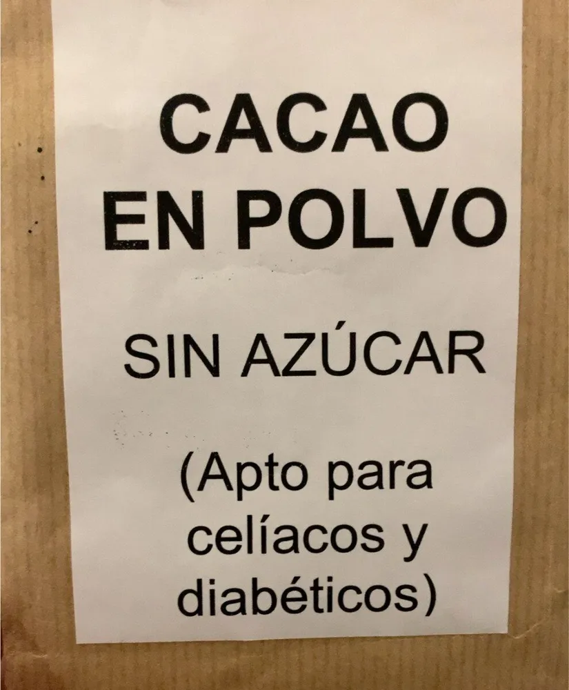 Cacao en polvo sin azúcar