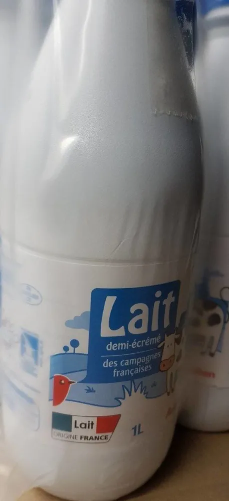 Lait demi ecreme sterilise UHT
