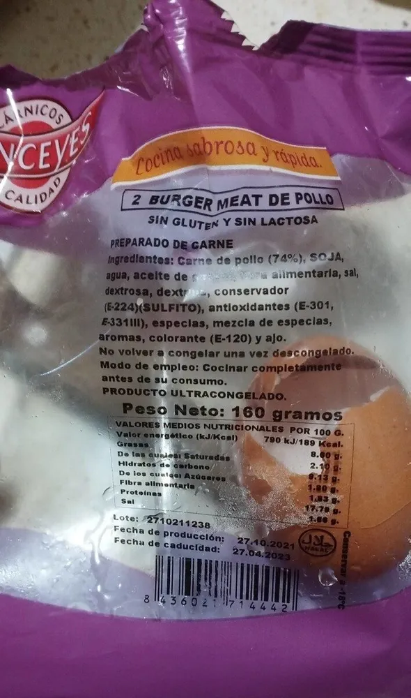 Burger meat de pollo