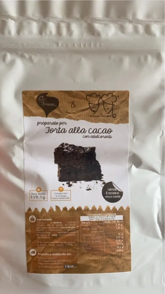 Preparato per Torta alla cacao con edulcoranti