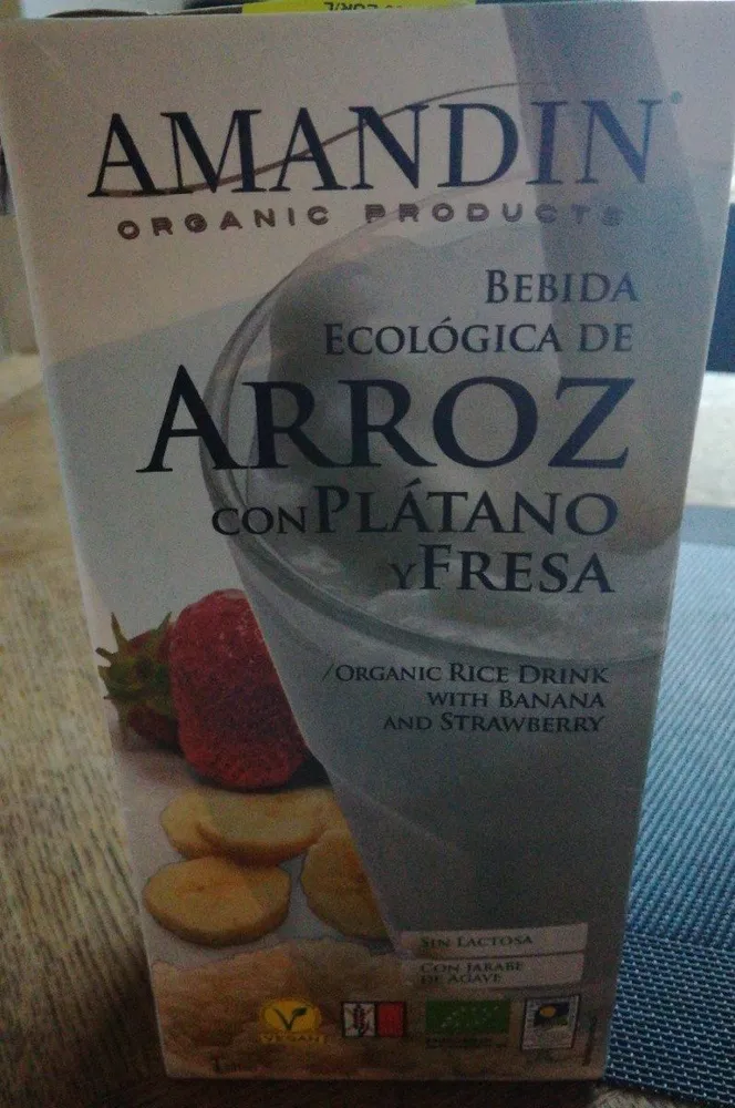 Arroz con platano y fresa