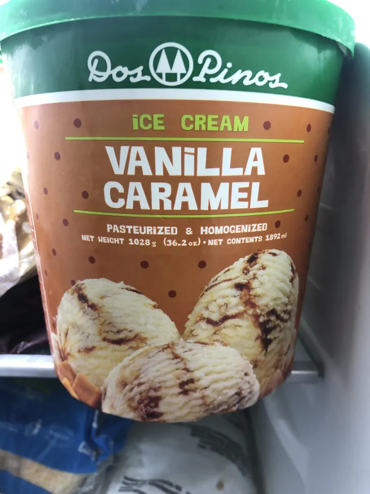 Helado lacteo vainilla y caramelo