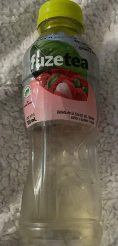 FuzeTea (zero sugar) té blanco sabor a lychee y rosa