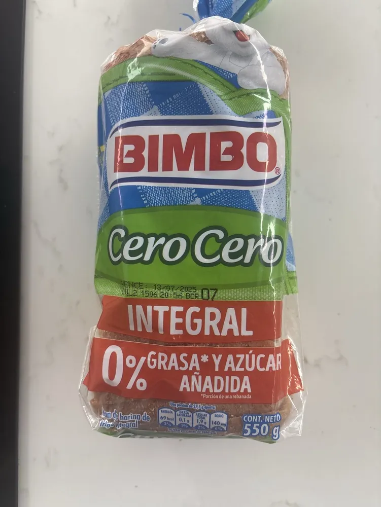 Pan Cuadrado Cero Cero Integral