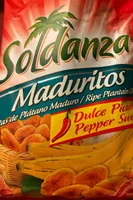 Maduritos. Hojuelas de plátano maduro. Dulce picante
