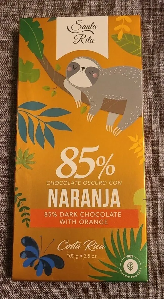85% naranja dark chocolate with orange