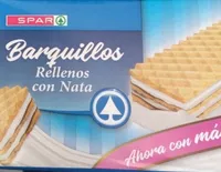 Barquillos rellenos con nata