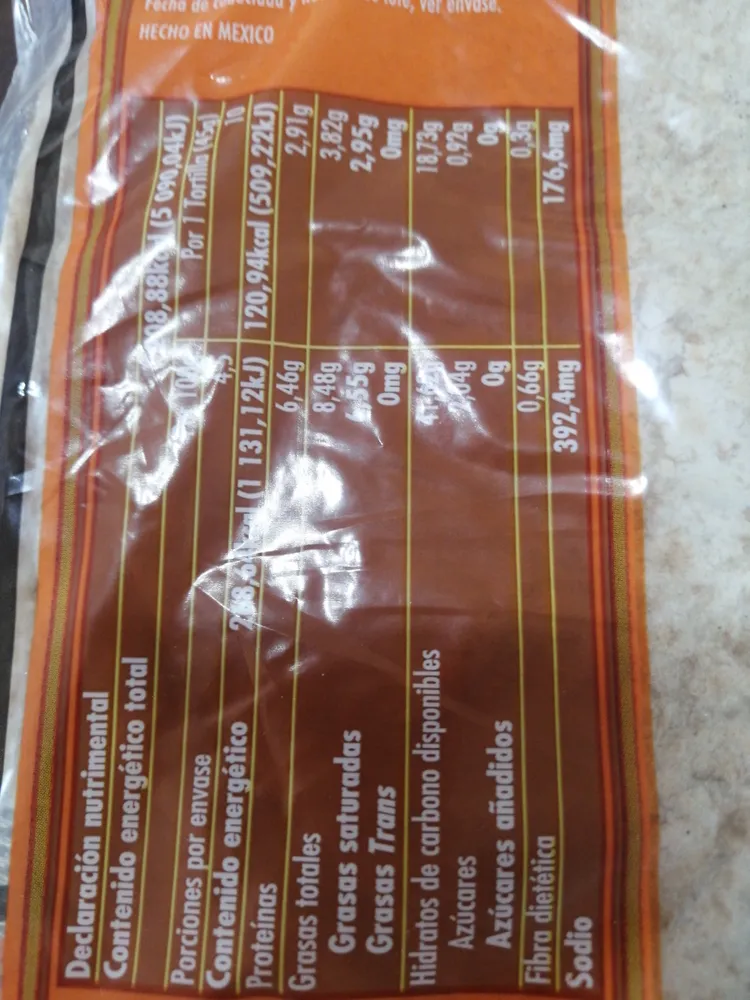 tortillas de harina de trigo integral