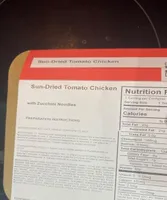 Sun-dried, tomato chicken with zucchini noodles