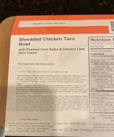 Shredded chicken taco bowl