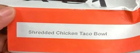Shredded chicken taco bowl