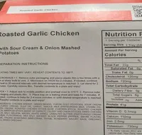 Roasted garlic chicken with sour cream & onion mashed potatoes