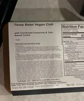 Three bean vegan chili