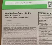 Vegetarian green Chile tostada bake